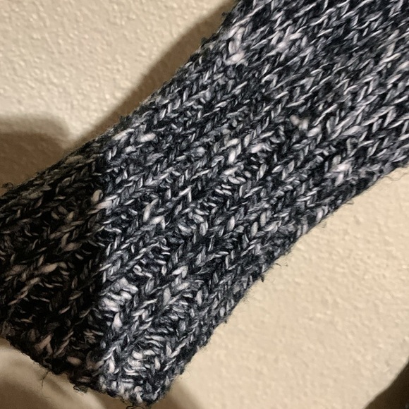 Mudd Sweater Cardigan L Black White Sequin Stretchy Front Buttons Pockets Cotton - Picture 4 of 16